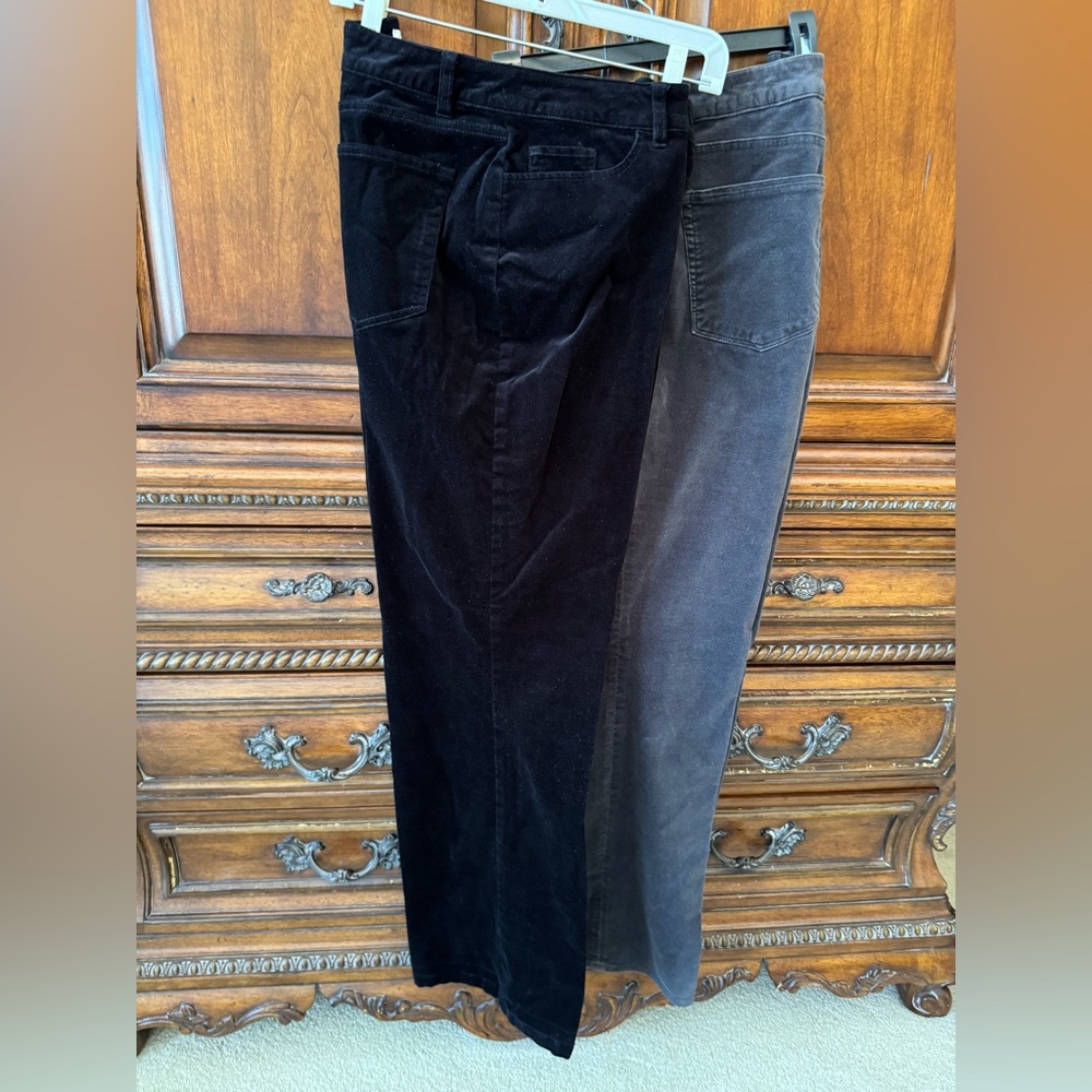Lot of Two pair Coldwater Creek cotton velveteen pants. Size 16  5Pocket Style
